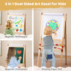 3-in-1 dual-sided wooden kids art easel featuring a magnetic whiteboard and drawing paper roll for creative fun.