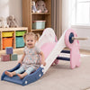 3-in-1 Foldable Toddler Slide with Basketball Hoop and Basketball-Pink - Gallery View 1 of 10
