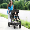 3-in-1 Folding Convertible Newborn Stroller with Detachable Bassinet-Black - Gallery View 1 of 10