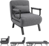 Gray 3-in-1 folding sofa bed features an adjustable backrest, comfy cushion, and hidden metal legs for versatile use.