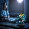 Illuminated world globe showcasing 88 constellations and geographical details, perfect for bedtime learning and.