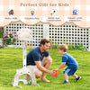 3 in 1 Kids Basketball Hoop in gray with adjustable height, foldable rim, and stable base for indoor and outdoor play.