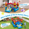 3-in-1 kids bouncer with slide and basketball hoop, made of durable 420D oxford cloth, perfect for indoor and outdoor.