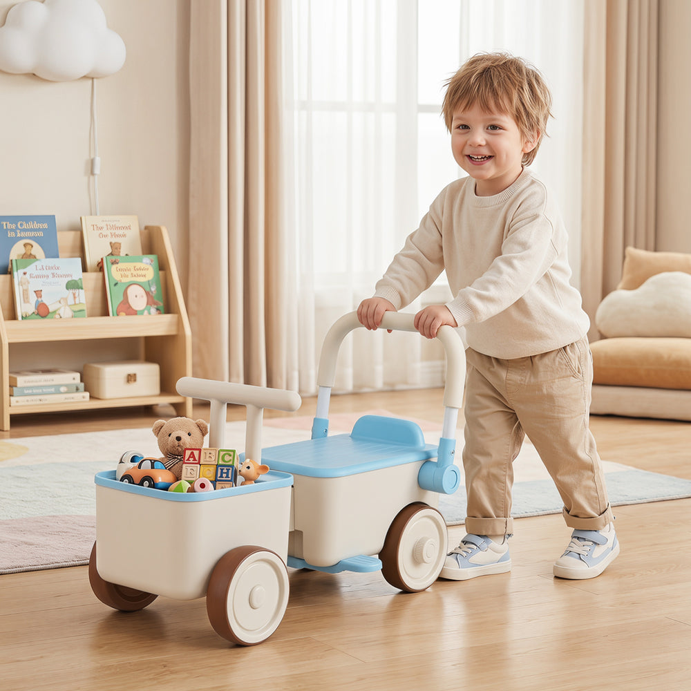 3-in-1 Kids Ride On Push Car with Rope and Storage Basket - Gallery View 2 of 11