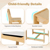 Child-friendly 3 in 1 kids table and chair set with ergonomic backrest, rounded corners, and cut-out handle for safety.