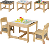 Kids table and chair set with removable tabletop, two storage drawers, and ergonomic design for playroom or nursery use.