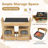 Kids table and chair set with removable tabletop, gray, featuring 2 storage drawers for organized playroom use.