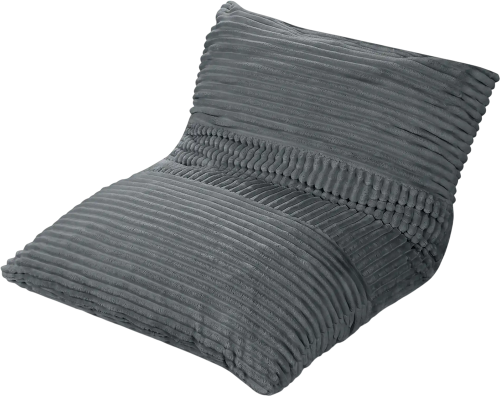 Large 3-in-1 bean bag chair in soft crushed sponge and corduroy fabric, perfect for living room or bedroom relaxation.