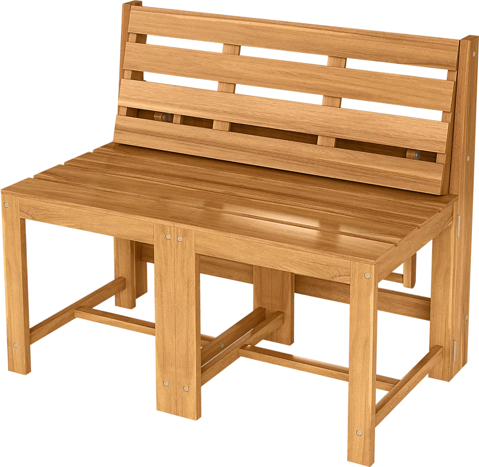 Costway 3-in-1 Outdoor Acacia Wood Loveseat Bench 11771903 New