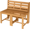 3-in-1 Outdoor Acacia Wood Loveseat Bench Furniture with Slatted Seat