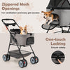3-in-1 pet stroller with zippered mesh openings, one-touch locking, and removable carrier for safe, flexible travel.