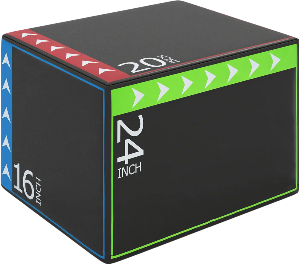 3-in-1 Plyometric Box 16 x 20 x 24 Inches Soft Plyo Jump Box