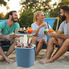 3-in-1 Portable Cooler Bar Table with Bottle Opener and Lift Top Lid for Camping Poolside-Blue - Gallery View 1 of 9