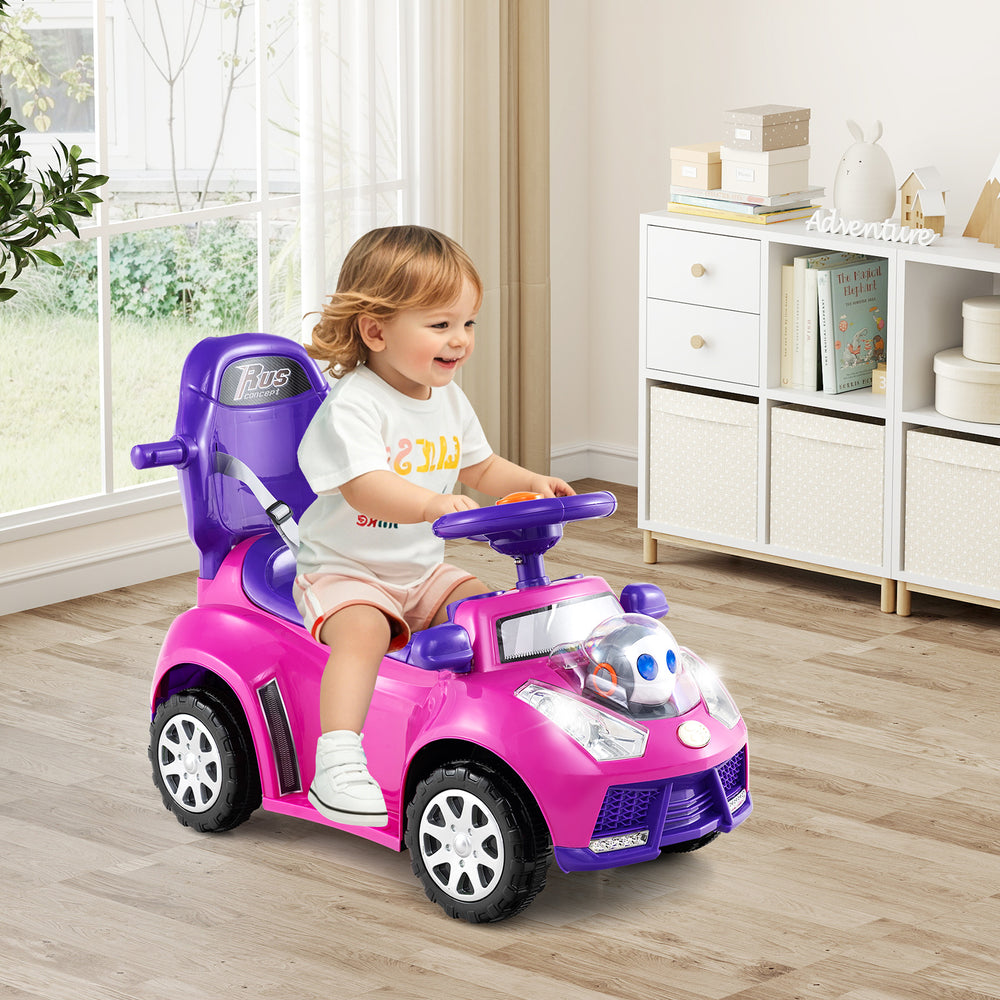3 in 1 Push Car for Toddler Stroller Sliding Walking Car for Boys and Girls-Pink - Gallery View 1 of 12
