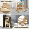 3-in-1 rubber wood step stool with built-in handle, featuring anti-slip surface and space-saving design for easy.