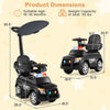 3-in-1 toddler push car features a black police design with a canopy, siren, and adjustable handle for outdoor fun.