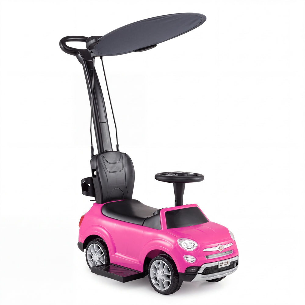 3-in-1 Toddler Ride on Push Car with Canopy Foot-to-Floor Kids Ride on Stroller Gift-Pink - Gallery View 1 of 1