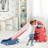 3 in 1 Toddler Slide Baby Slide Climber Playset with Basketball Hoop and Basketball-Red - Gallery View 1 of 10