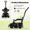 3-in-1 Toyota licensed foot-to-floor stroller toy in black, featuring a parent handle and adjustable design for.