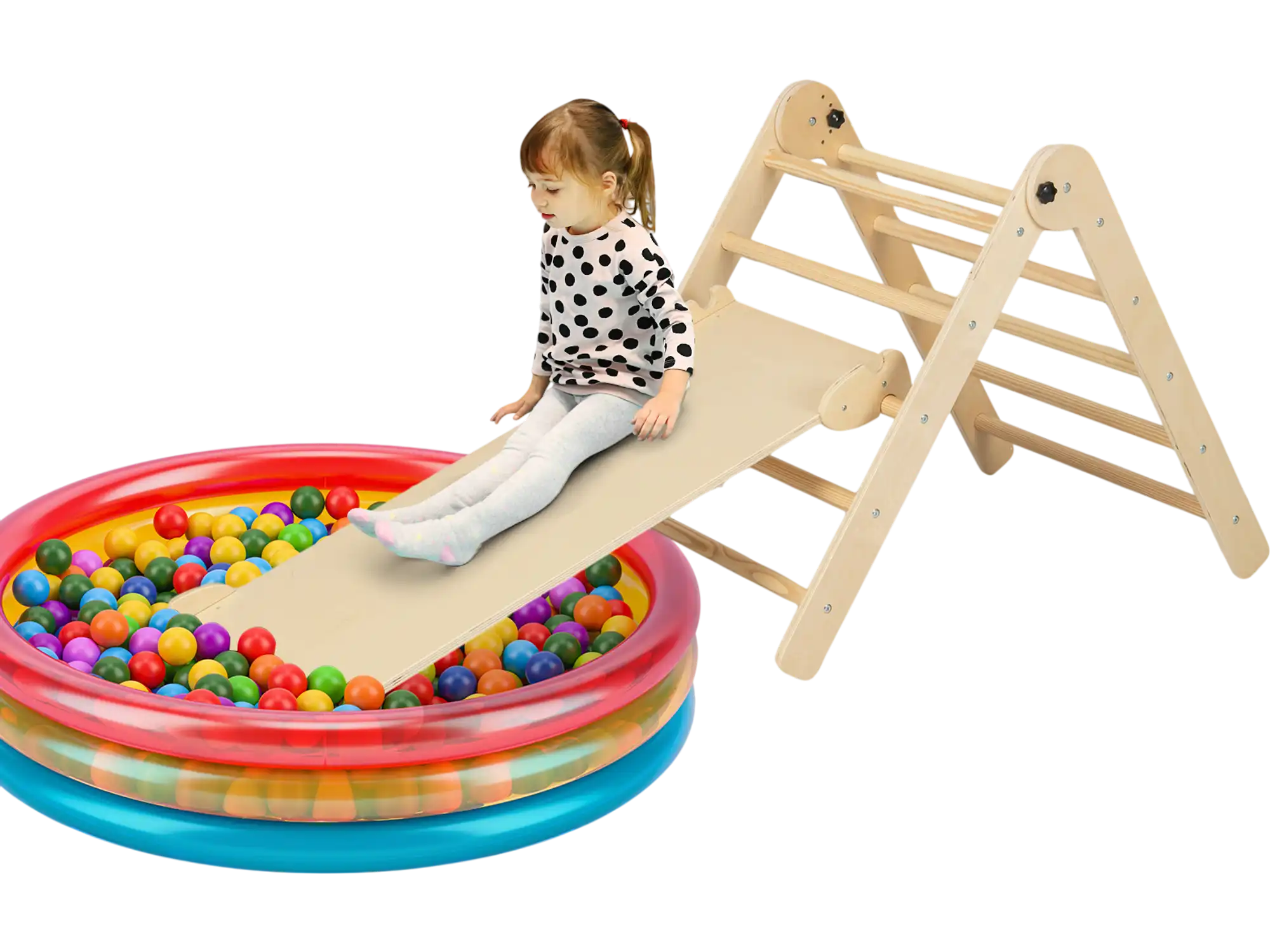 Costway 3-in-1 Foldable Adjustable Kids Triangle Climbing Set 83619745 New