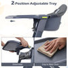 Adjustable tray of the 3-in-1 washable baby high chair in gray, designed for easy cleaning and optimal feeding comfort.