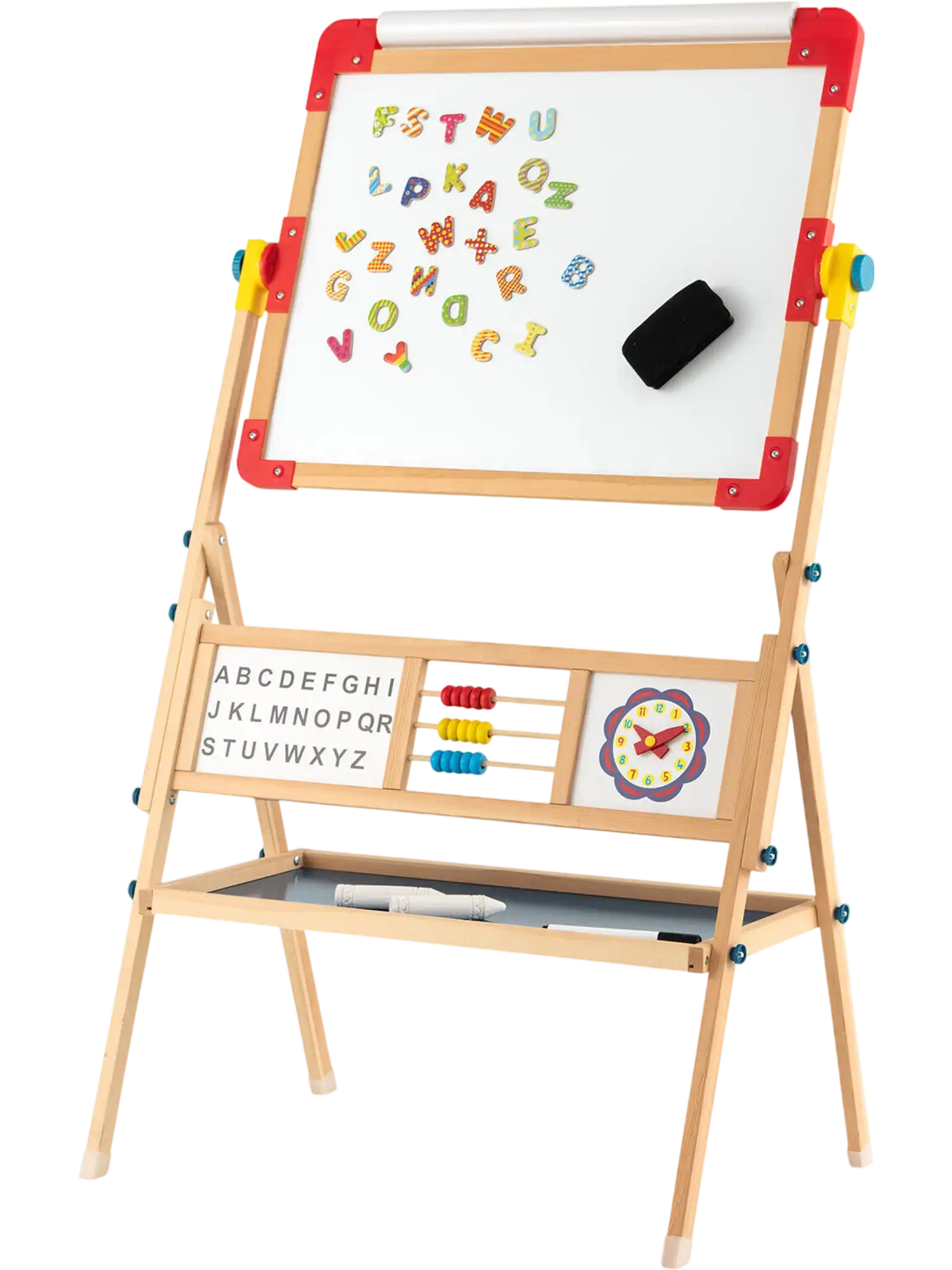 Costway 3-in-1 Wooden Kids Art Easel w/ Drawing Paper Roll 92354816 New