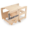 Wooden 3-in-1 kids' step stool with a cat design, featuring a chalkboard for creative play and sturdy construction.