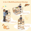 3-in-1 wooden kids step stool with chalkboard, designed for creative play and stability, perfect for toddlers' independence.