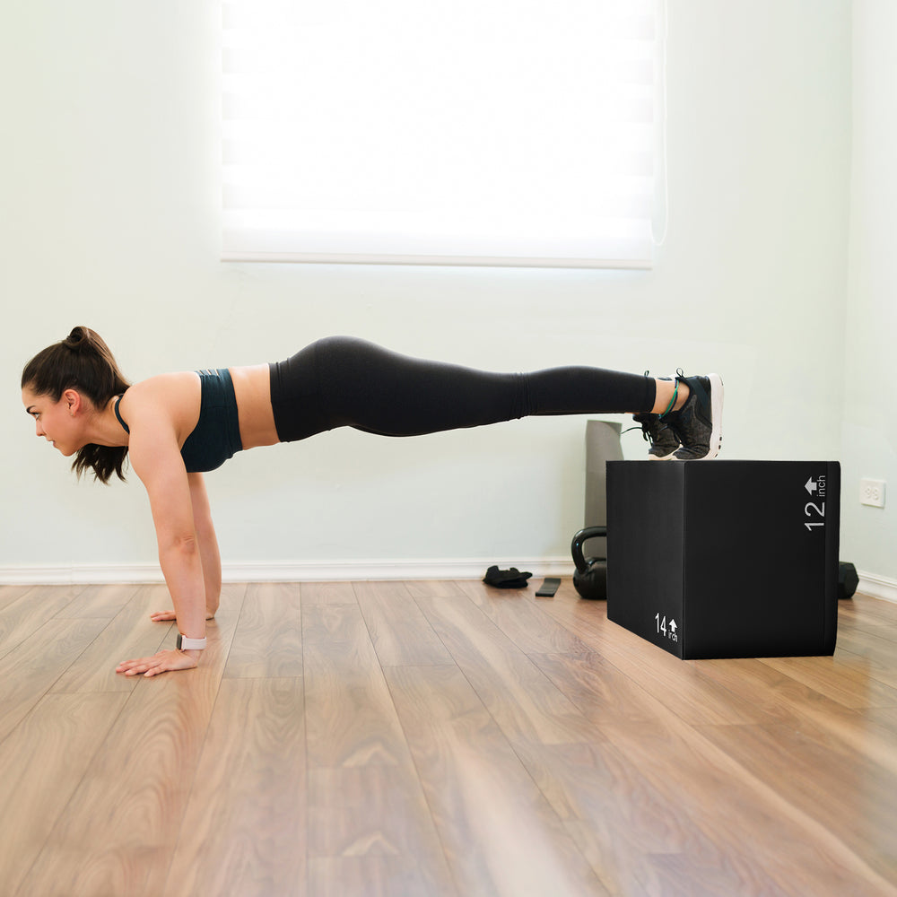 3 In 1 Foam Plyometric Box with 3 Heights and Easy-to-Clean PU Cover-16 Inches - Gallery View 1 of 10