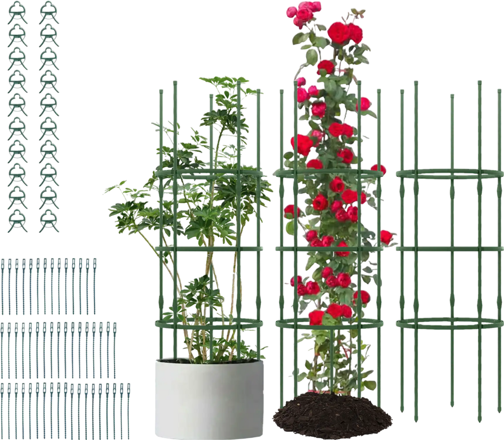 3 Pack 60 inch Adjustable Tall Plant Support Trellis for Climbing Plants