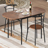Dining set featuring a modern kitchen table and two ergonomic chairs in brown, perfect for small spaces.