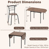 Dining set featuring a drop leaf table and two ergonomic chairs in brown, ideal for small spaces and apartments.