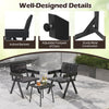 3-piece patio bistro set featuring durable PE wicker chairs with adjustable footpads and a tempered glass tabletop for.