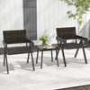 Side view of the black patio chairs with quick-drying foam, showcasing breathable PE wicker for outdoor comfort.