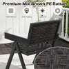 Mix brown PE rattan chair from the 3 Pieces Patio Bistro Set, featuring a well-woven design for outdoor relaxation.
