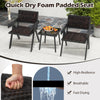 3-piece patio bistro set featuring quick-drying foam padded seats and durable PE wicker, perfect for outdoor relaxation.