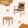 Dimensions of the 3 Pieces Rattan Bistro Set with acacia wood frame, suitable for garden and outdoor use.
