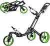Folding golf push cart with lightweight aluminum frame and ergonomic handle, featuring wear-resistant EVA wheels for.