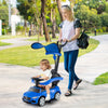 Blue 3-in-1 Mercedes-Benz licensed ride-on push car with canopy, suitable for toddlers aged 18-36 months.