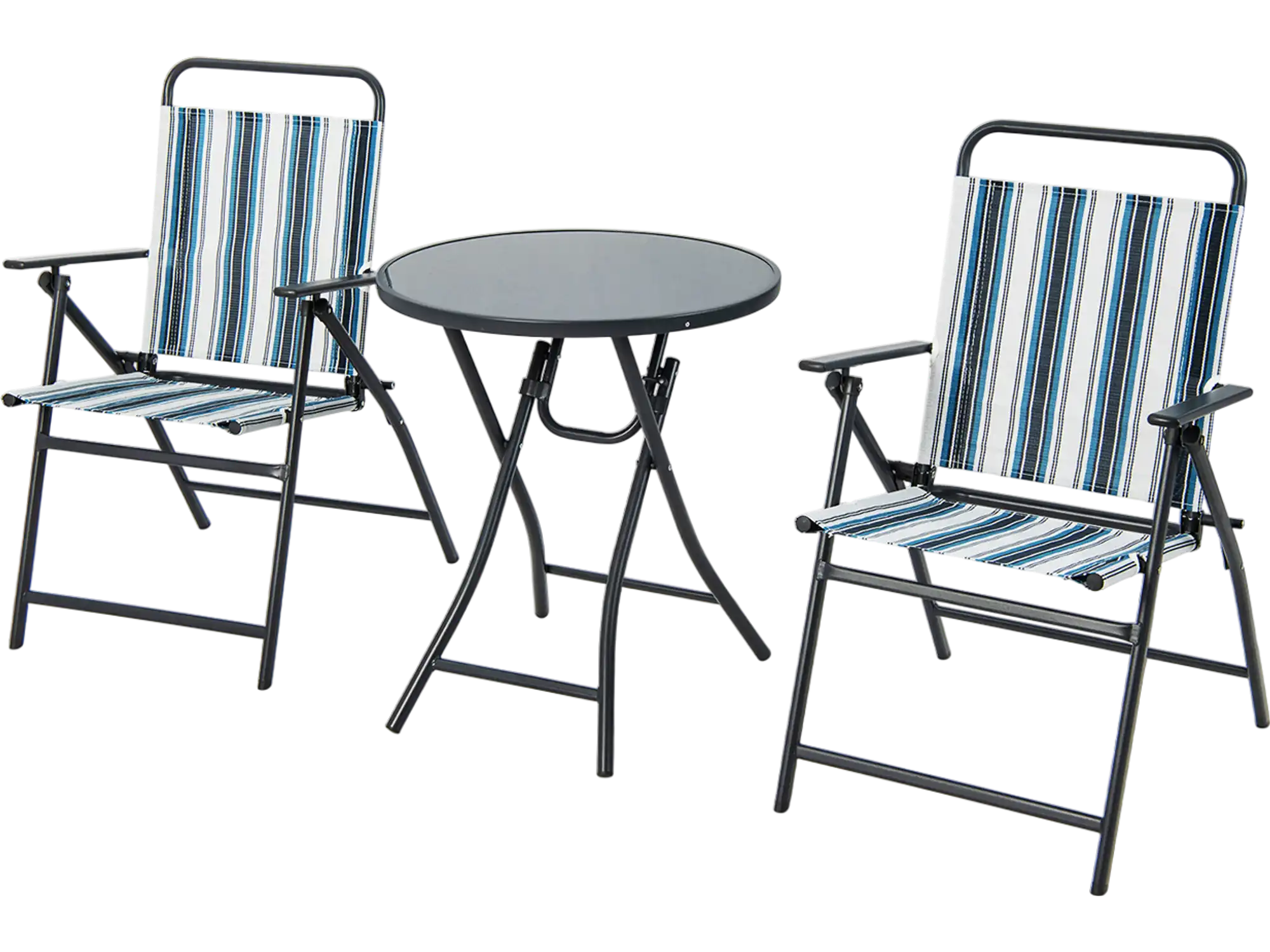 Costway 3-Pc Outdoor Folding Chair Set Portable Patio Furniture 62143758 New