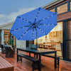 10' Solar LED Lighted Patio Market Umbrella Shade Tilt Adjustment Crank-Blue - Gallery View 1 of 11