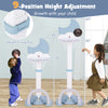 Kids basketball hoop in blue with adjustable height, electronic scoreboard, and durable construction for indoor and.