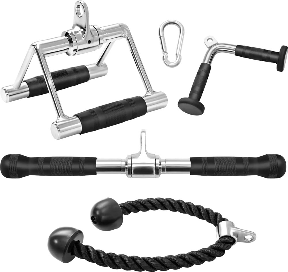 4-Piece Cable Machine Attachment Set for Home Gym