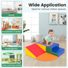 4-piece foam block play set in red, featuring a slide and steps, ideal for indoor play in homes and daycares.