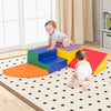Colorful 4-piece foam block play set for infants, featuring a slide and steps, ideal for climbing and crawling.