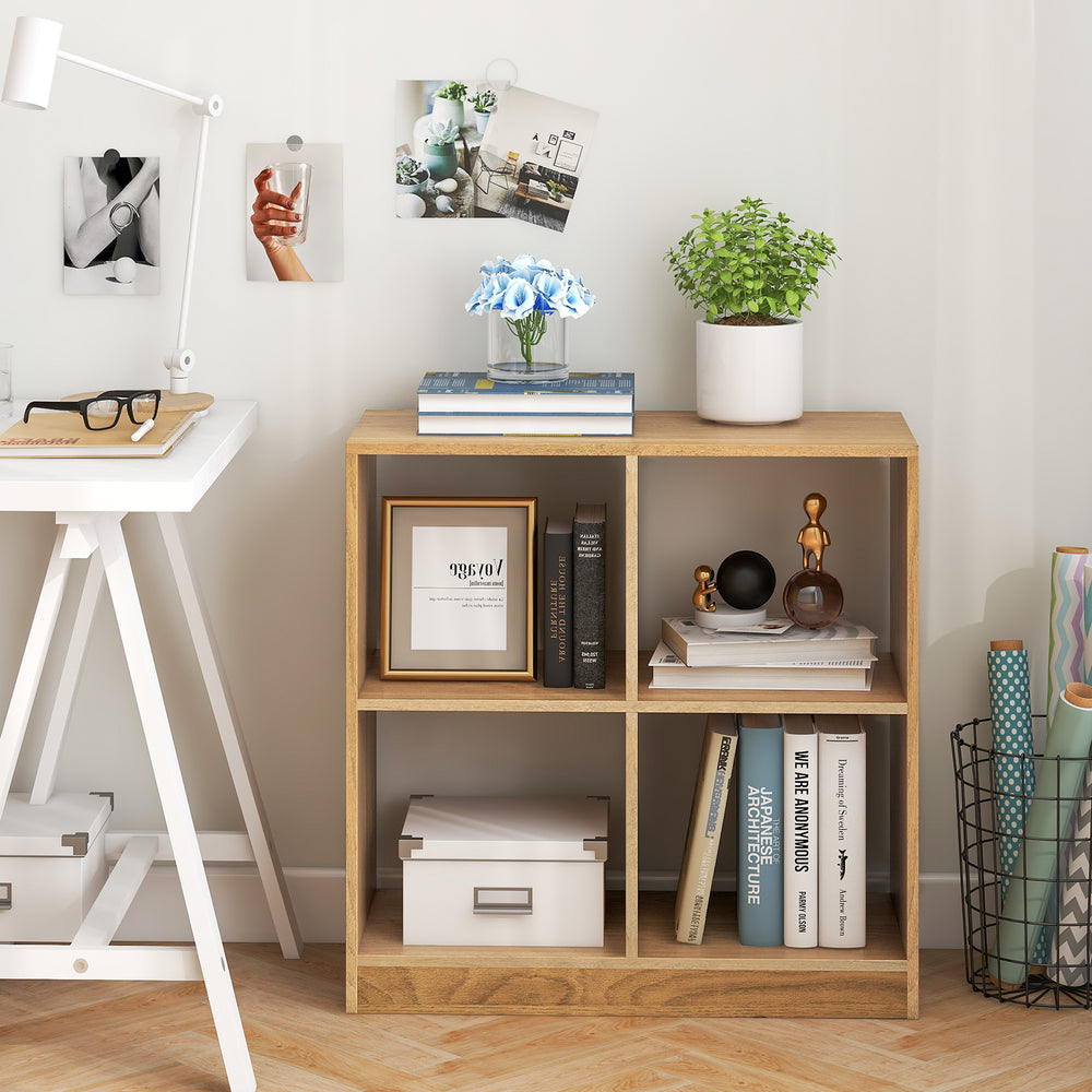 4-Cube Kids Bookcase with Open Shelves-Natural - Gallery View 1 of 14