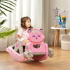 Pink 4-in-1 rocking horse and slide set for kids, featuring a detachable seat and ergonomic design for safe play.
