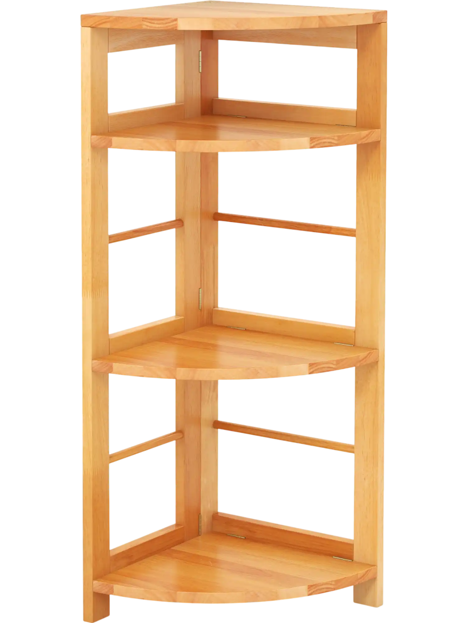 Costway 4-Tier Corner Bookshelf Rubber Wood Frame Anti-Toppling Kit 86492573 New