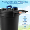 4000 gallons pond pressure bio filter with UV light, made of ABS material, designed for easy maintenance and effective.