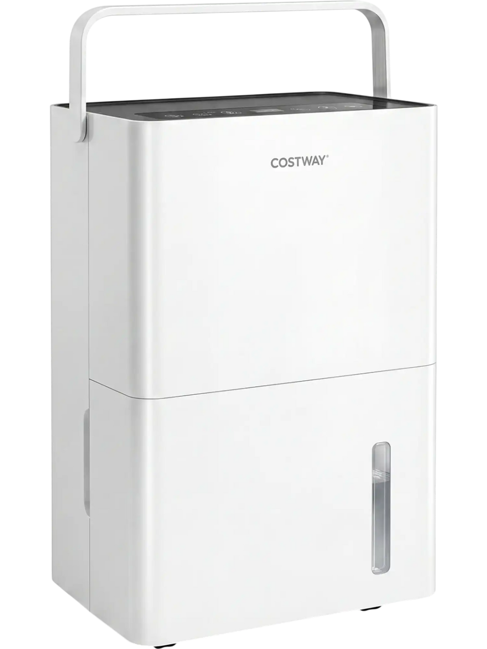 White 80 Pint Compressor Dehumidifier with a 4000 sq.ft coverage, featuring smart humidity control and child lock.
